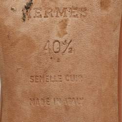Hermes Brown Leather Oasis Sandals Size 40.5