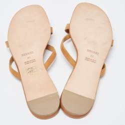 مملوكة مسبقًا Hermes Brown Suede Corfu Thong Flat Sandals Size 41