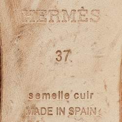 مملوكة مسبقًا Hermes Brown Suede Elda Espadrille Sandals Size 37