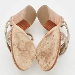 مملوكة مسبقًا Hermès Two Tone Lizard Leather Bikini Sandals Size 38