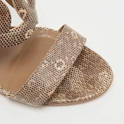 مملوكة مسبقًا Hermès Two Tone Lizard Leather Bikini Sandals Size 38