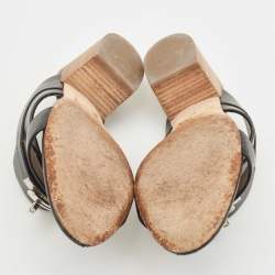 Hermes Black Leather Ovation Slide Sandals Size 38