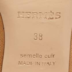 Hermes Brown Leather Paradis Mules Size 38