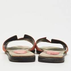 Hermes Pink Suede Oran Flat Slides Size 38