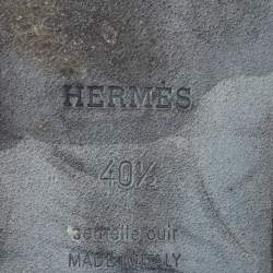 Hermes Grey Powder Crystal Oran Flat Slides Size 40.5 