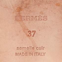 مملوكة مسبقًا Hermes Purple Leather Oran Flat Slides Size 37