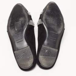 Hermes Black/Silver Suede and Beads Roxane Flat Mules Size 37