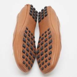 Pre Owned Hermes Brown Leather Liberty Ballet Flats Size 36