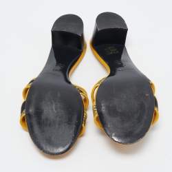 Hermes Yellow Canvas and Leather Oasis Sandals Size 41