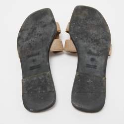 Hermes Pink Powder Beads Oran Flat Slides Size 38