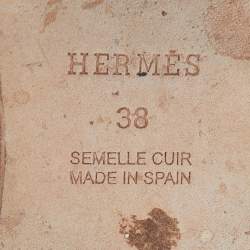 Hermes Beige Suede Thong Strappy Flat Slides Size 38