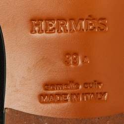 Hermes Black Leather Paris Loafers Size 39