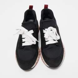 Hermes Black Nylon and Suede Stadium Low Top Sneakers Size 36
