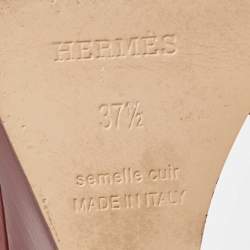 Hermes Burgundy Leather Legend Sandals Size 37.5