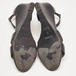 Hermes Black Leather Legend Sandals Size 37