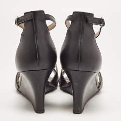 Hermes Black Leather Legend Sandals Size 37