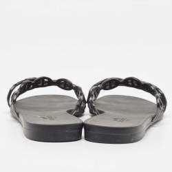 Hermes Black Jelly Chaine d'Ancre Rivage Slide Flats Size 38
