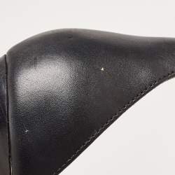 Hermes Black Leather Legend Wedge Ankle Strap Sandals Size 37