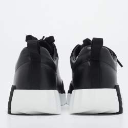 Pre Owned Hermes Black Suede and Leather Bouncing Sneakers Size 37.5