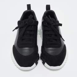 Pre Owned Hermes Black Suede and Leather Bouncing Sneakers Size 37.5