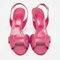 مملوكة مسبقًا Hermes Purple Leather Night Sandals Size 38