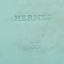 Hermes Mint Green Rubber Egerie Thong Flat Slides Size 36