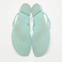 Hermes Mint Green Rubber Egerie Thong Flat Slides Size 36