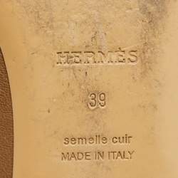 Hermes Brown Leather Rivoli Mules Size 39