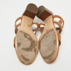 Hermes Brown Leather Bikini Sandals Size 40