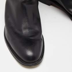 Pre Owned Hermes Black Leather Jumping Boots Size 40