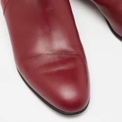 Hermes Burgundy/Black Leather Neo Ankle Boots Size 39