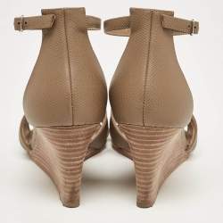 Hermes Brown Leather Legend Wedge Sandals Size 37