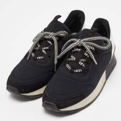 Hermes Black Fabric and Suede Miles Low Top Sneakers Size 39