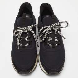 Hermes Black Fabric and Suede Miles Low Top Sneakers Size 39