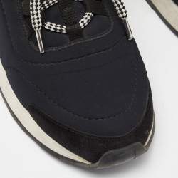 Hermes Black Fabric and Suede Miles Low Top Sneakers Size 39
