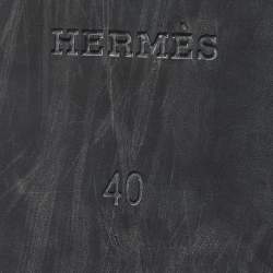 Hermes Black Rubber Aloha Flat Slides Size 40