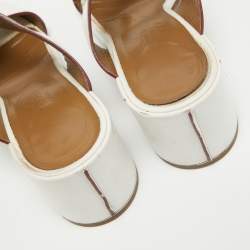 Hermes White Leather  Ostia Sandals Size 36.5