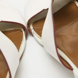 Hermes White Leather  Ostia Sandals Size 36.5