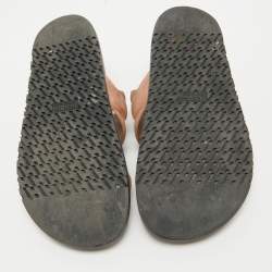 Hermes Brown Suede Extra Slides Size 37