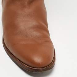 Hermes Brown Leather H Jumping Knee Length Boots Size 39