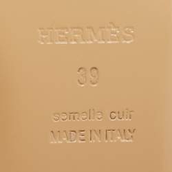 Hermes White Leather Oz Flat Mules Size 39