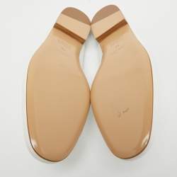 Hermes White Leather Oz Flat Mules Size 39