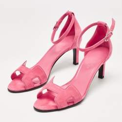 Hermes Pink Suede Premiere Sandals Size 35.5