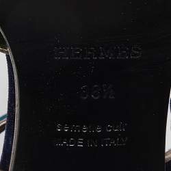 Pre Owned Hermès Multicolor Velvet Ankle Strap Block Heel Sandals Size 38.5