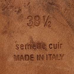 Hermes Brown Leather Oasis Slide Sandals Size 38.5