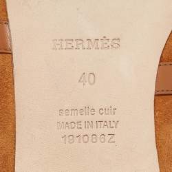 Hermes Light Brown Suede and Fur Oz Mules Size 40  
