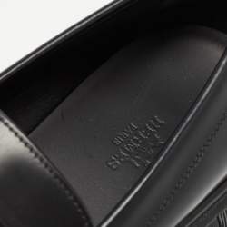 Hermes Black Leather Hitch H Logo Loafers Size 37