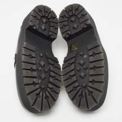 Hermes Black Leather Hitch H Logo Loafers Size 37