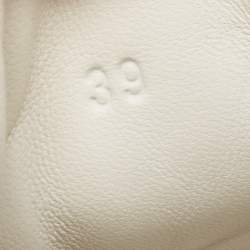 Pre Owned Hermes White Leather Daydream High Top Sneakers Size 39