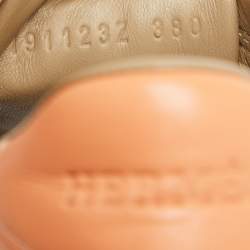 Pre Owned Hermes Two Tone Leather Trail Lace Up  Sneakers Size 38